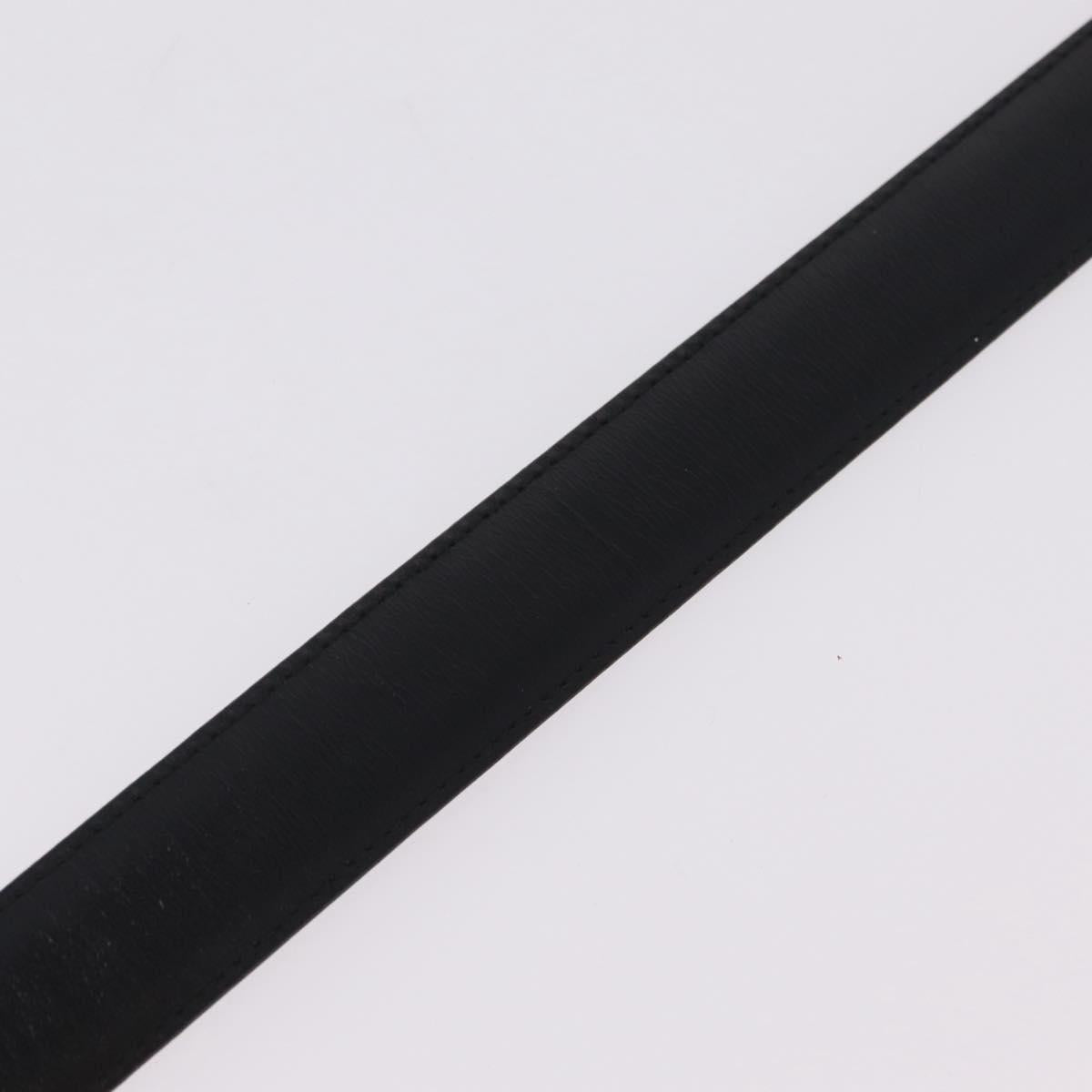 GUCCI Belt Leather 44.1"" Black Gold Auth 205723