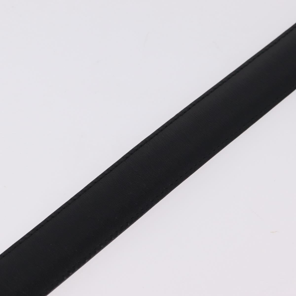 GUCCI Belt Leather 44.1"" Black Gold Auth 205723