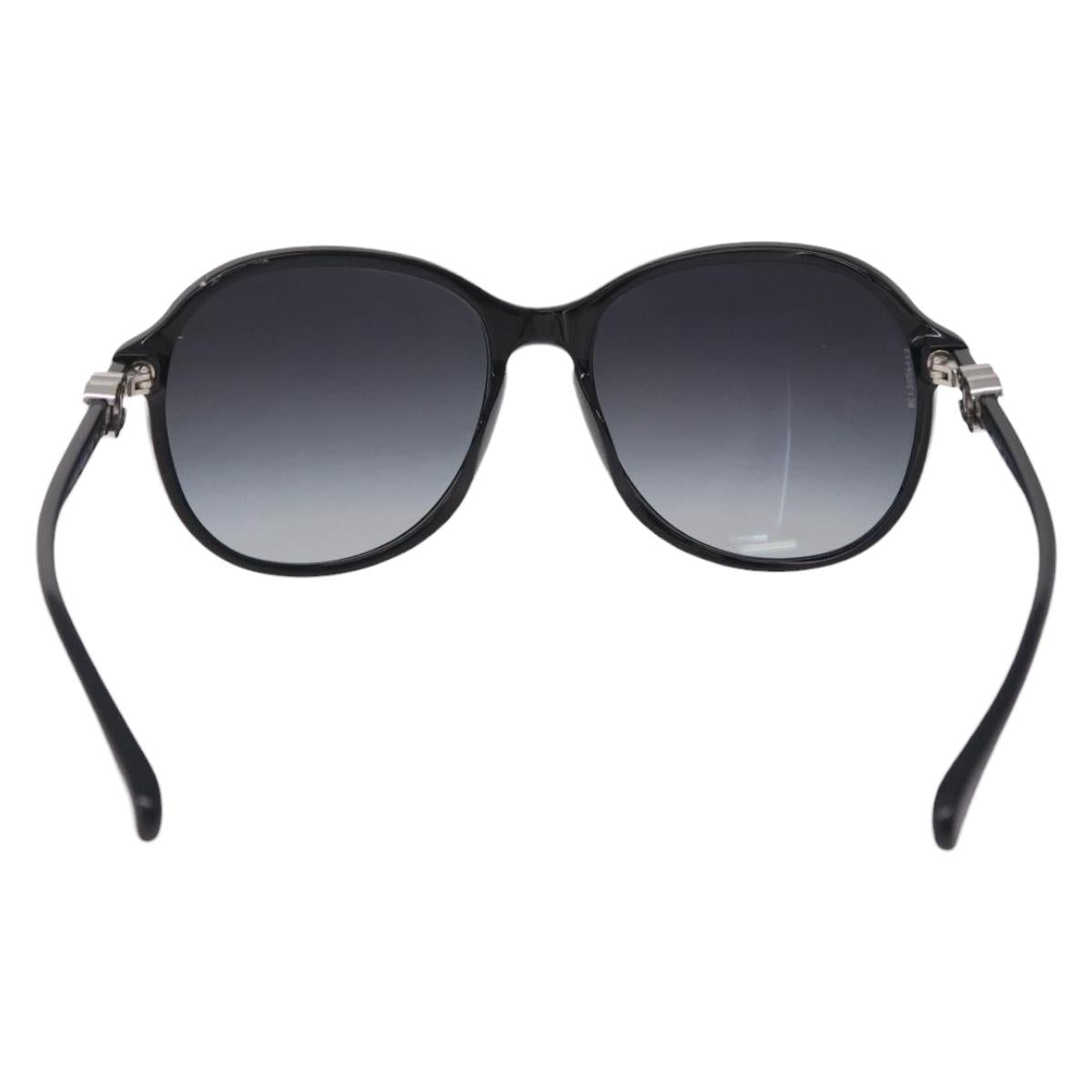 CHANEL Sunglasses plastic Black Silver CC Auth 205725M