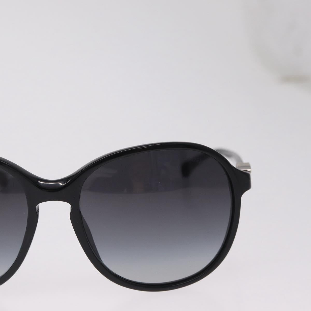 CHANEL Sunglasses plastic Black Silver CC Auth 205725M