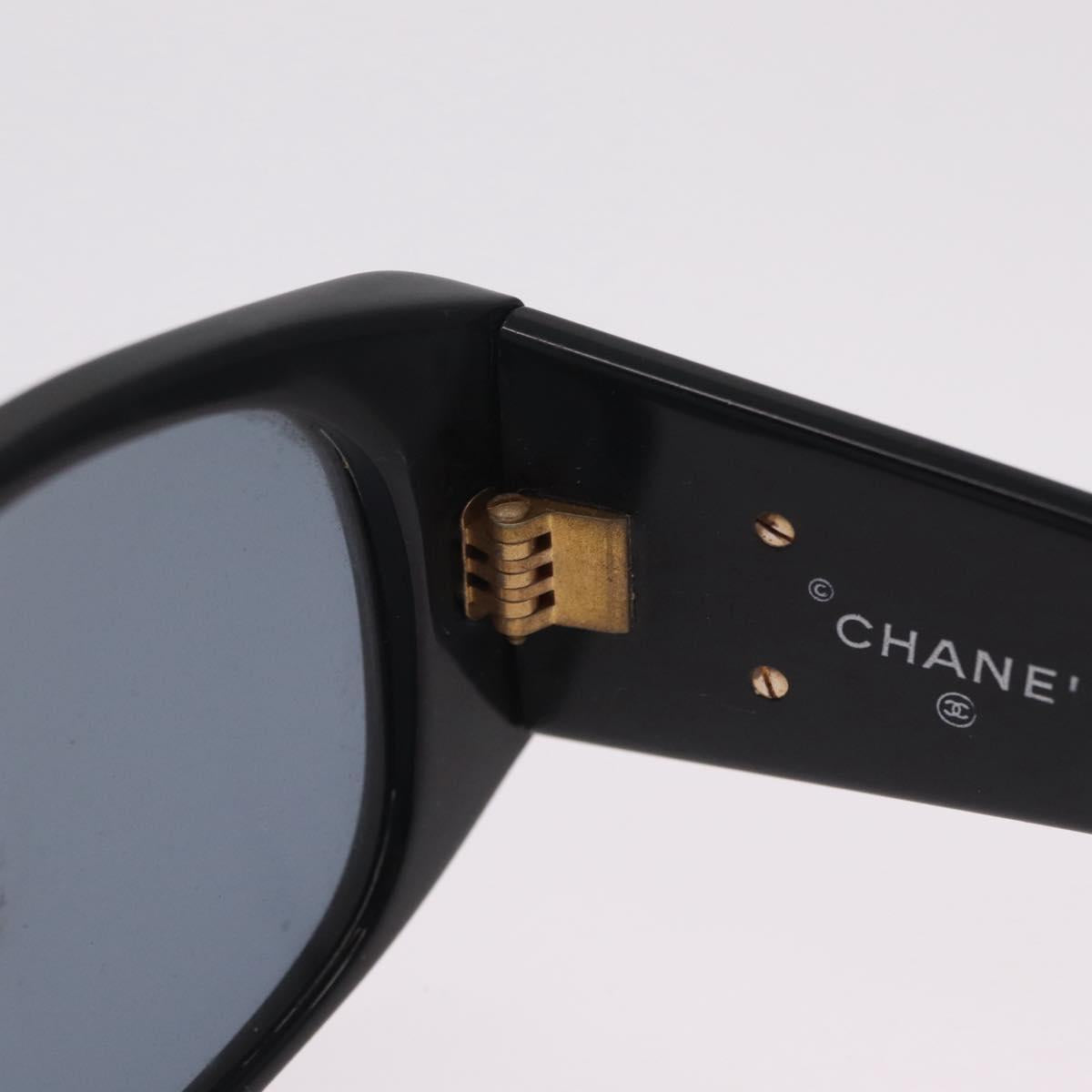 CHANEL Sunglasses plastic Black Gold CC Auth 205726