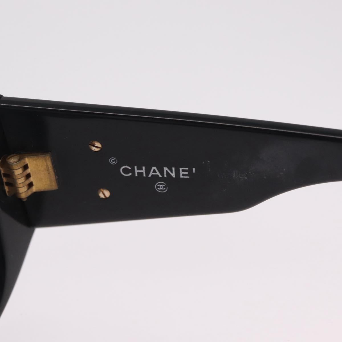 CHANEL Sunglasses plastic Black Gold CC Auth 205726