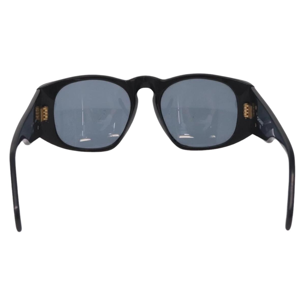 CHANEL Sunglasses plastic Black Gold CC Auth 205726