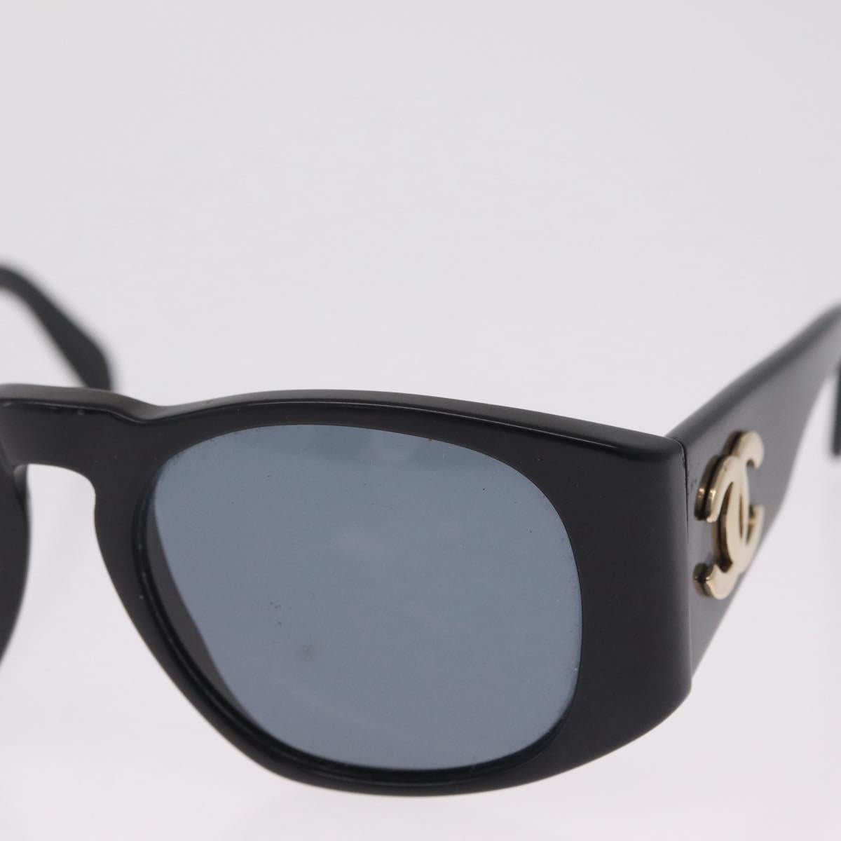 CHANEL Sunglasses plastic Black Gold CC Auth 205726