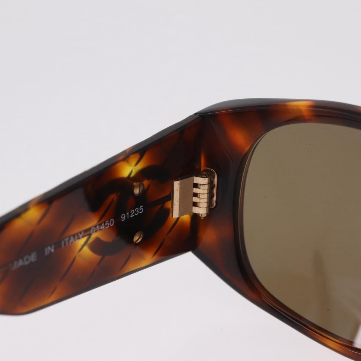 CHANEL Sunglasses plastic Brown CC Auth 205728M