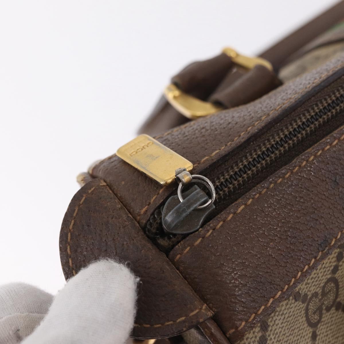 GUCCI GG Supreme Web Sherry Line Hand Bag PVC Beige Gold 002 39 0069 Auth 205731