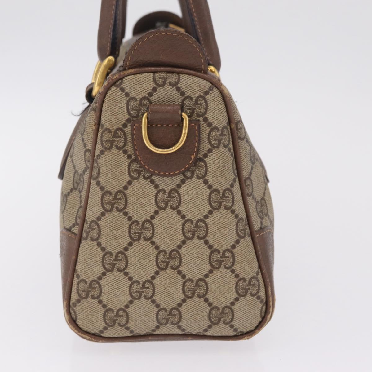GUCCI GG Supreme Web Sherry Line Hand Bag PVC Beige Gold 002 39 0069 Auth 205731