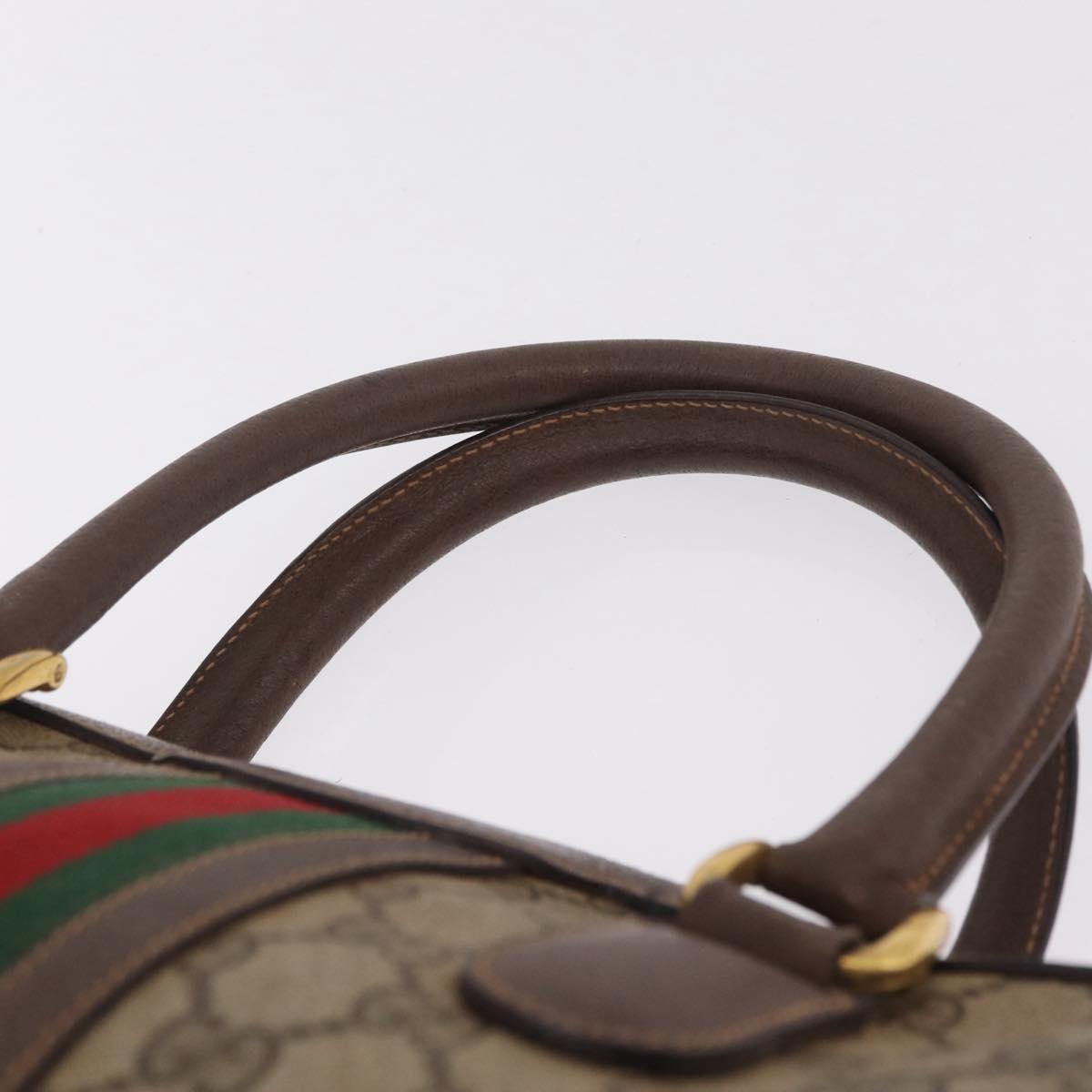 GUCCI GG Supreme Web Sherry Line Hand Bag PVC Beige Gold 002 39 0069 Auth 205731