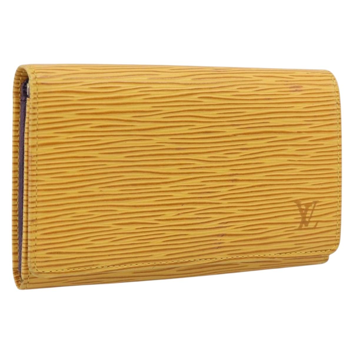 LOUIS VUITTON Epi Porte Monnaie Billets Tresor Wallet Yellow M63509 Auth 205739A