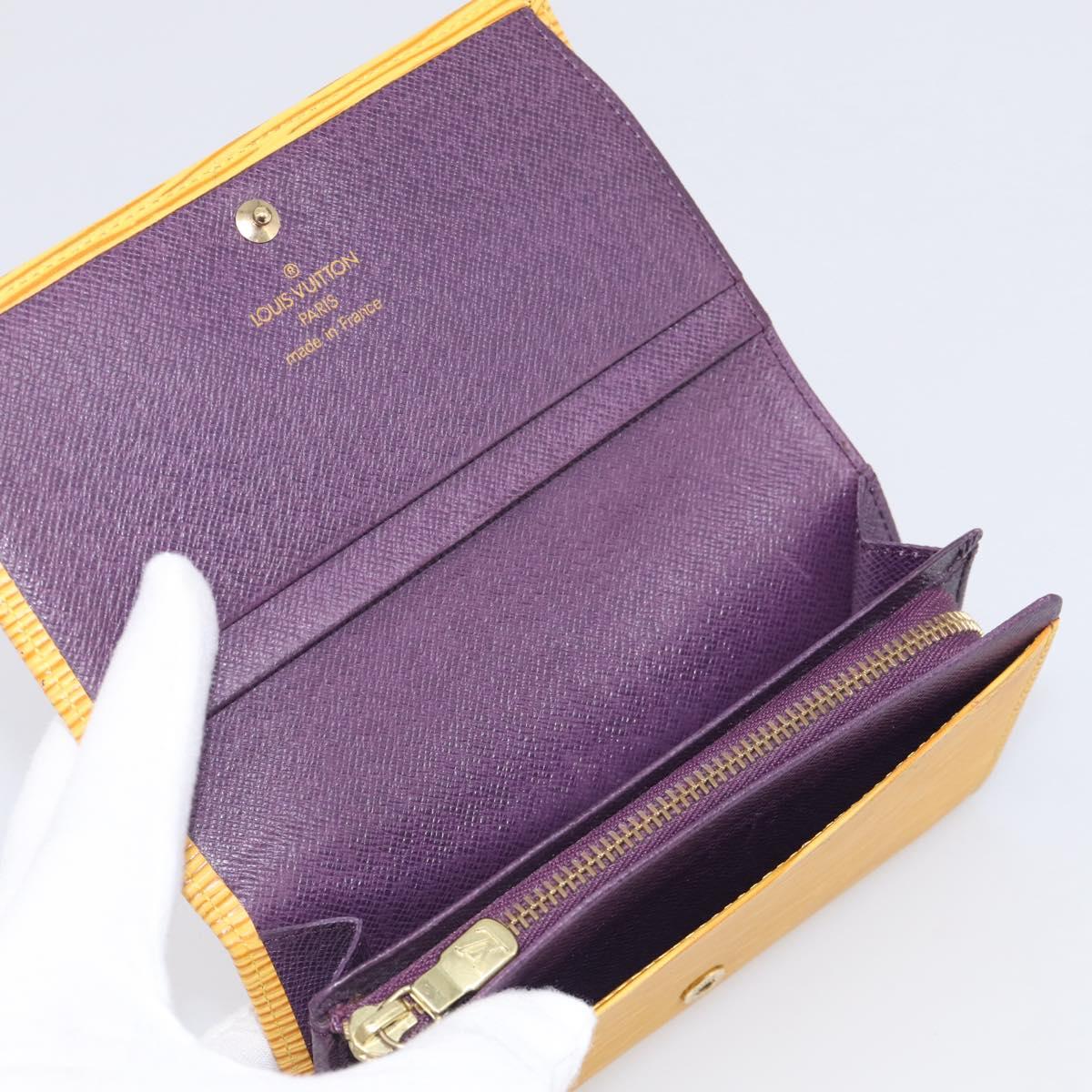 LOUIS VUITTON Epi Porte Monnaie Billets Tresor Wallet Yellow M63509 Auth 205739A