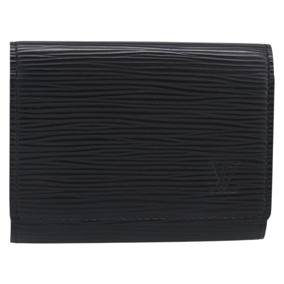 LOUIS VUITTON Epi Anvelop Cult De Vuitto Card Case Black M56169 LV Auth 205740