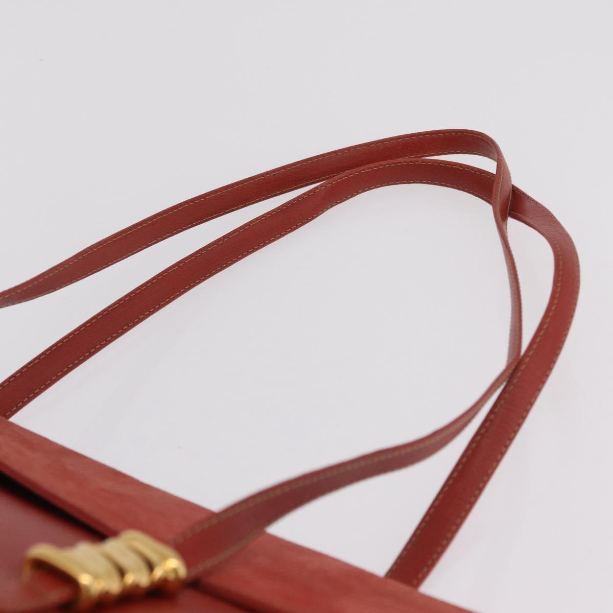LOEWE Velazquez Tote Bag Leather 2way Red Gold Tone Auth 205801A