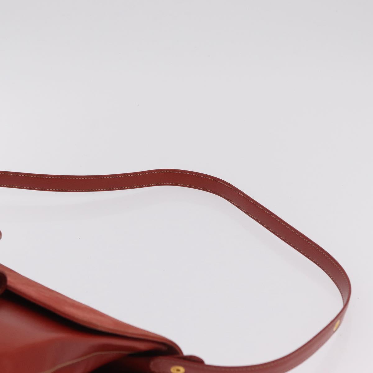 LOEWE Velazquez Tote Bag Leather 2way Red Gold Tone Auth 205801A