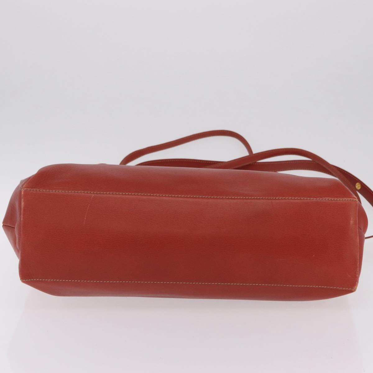 LOEWE Velazquez Tote Bag Leather 2way Red Gold Tone Auth 205801A