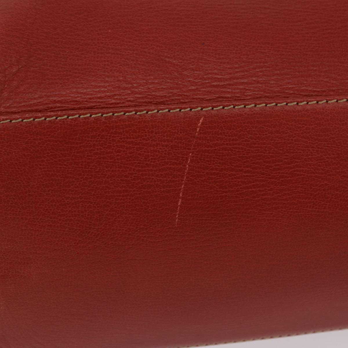 LOEWE Velazquez Tote Bag Leather 2way Red Gold Tone Auth 205801A