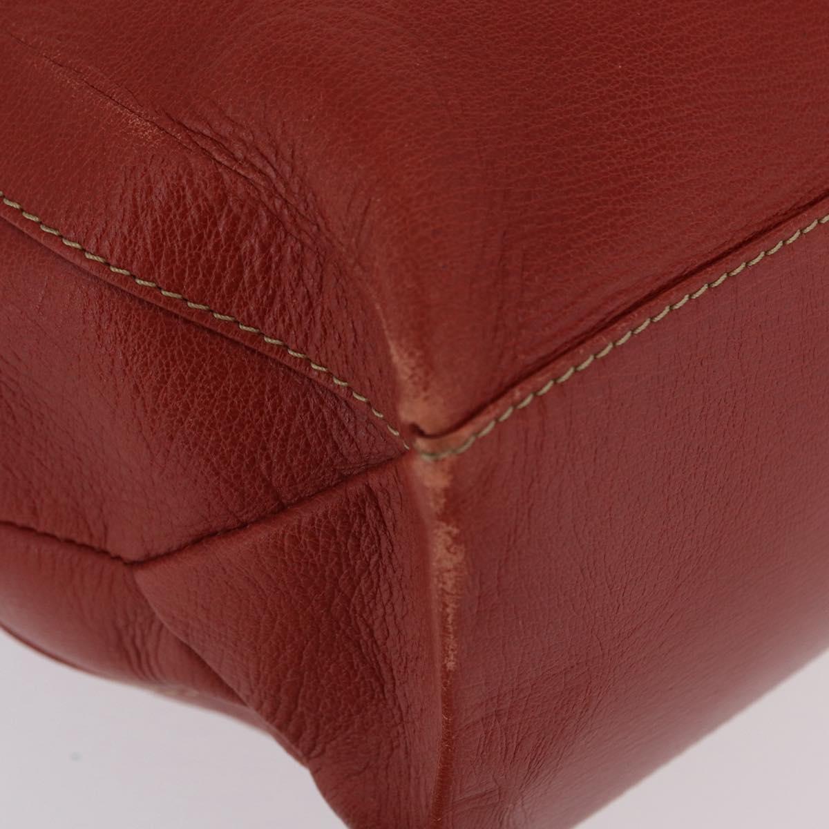 LOEWE Velazquez Tote Bag Leather 2way Red Gold Tone Auth 205801A