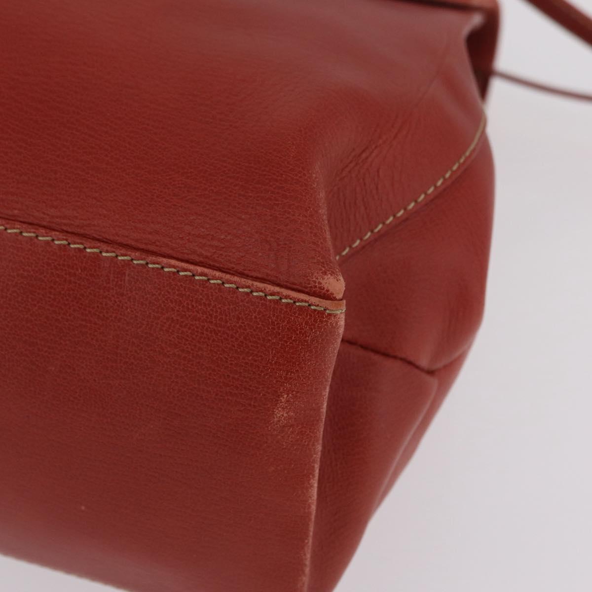 LOEWE Velazquez Tote Bag Leather 2way Red Gold Tone Auth 205801A