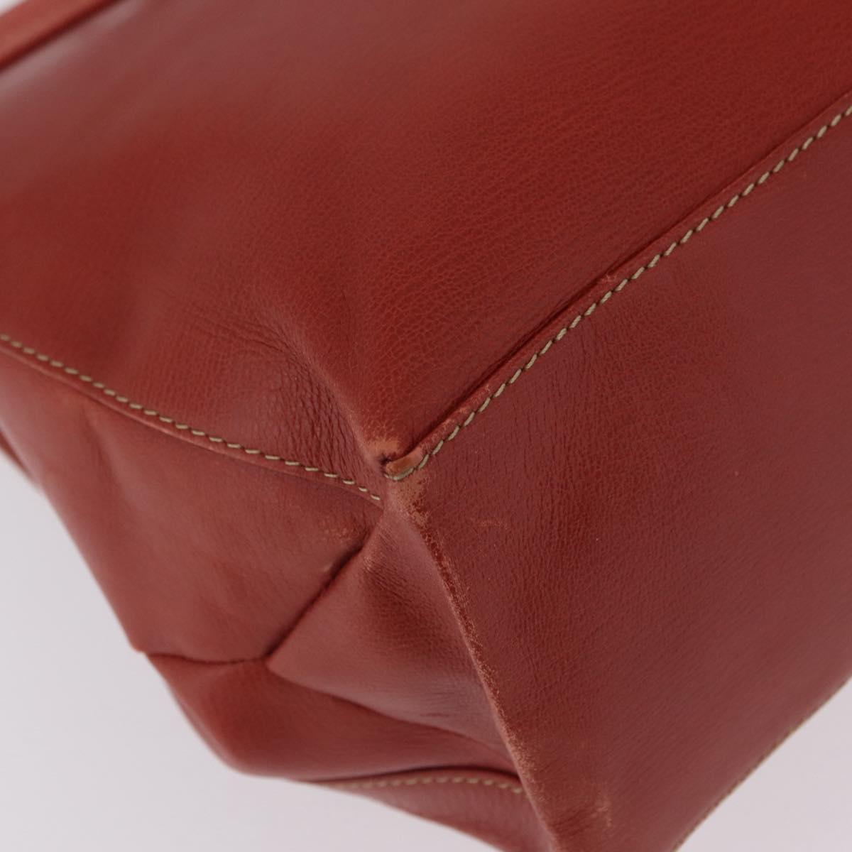 LOEWE Velazquez Tote Bag Leather 2way Red Gold Tone Auth 205801A