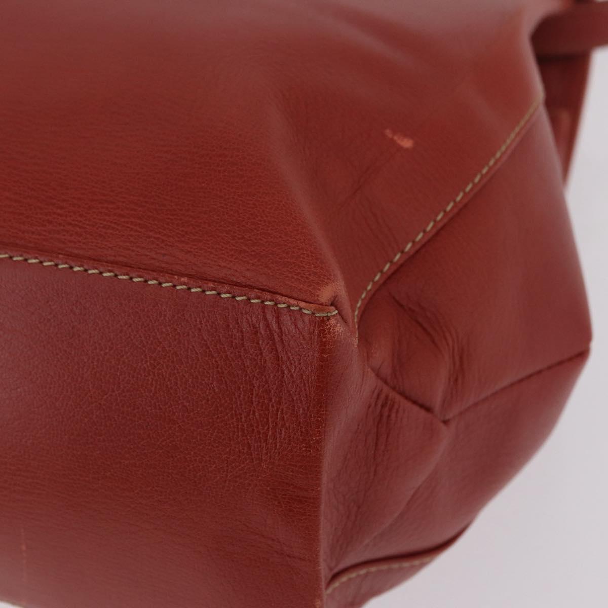 LOEWE Velazquez Tote Bag Leather 2way Red Gold Tone Auth 205801A