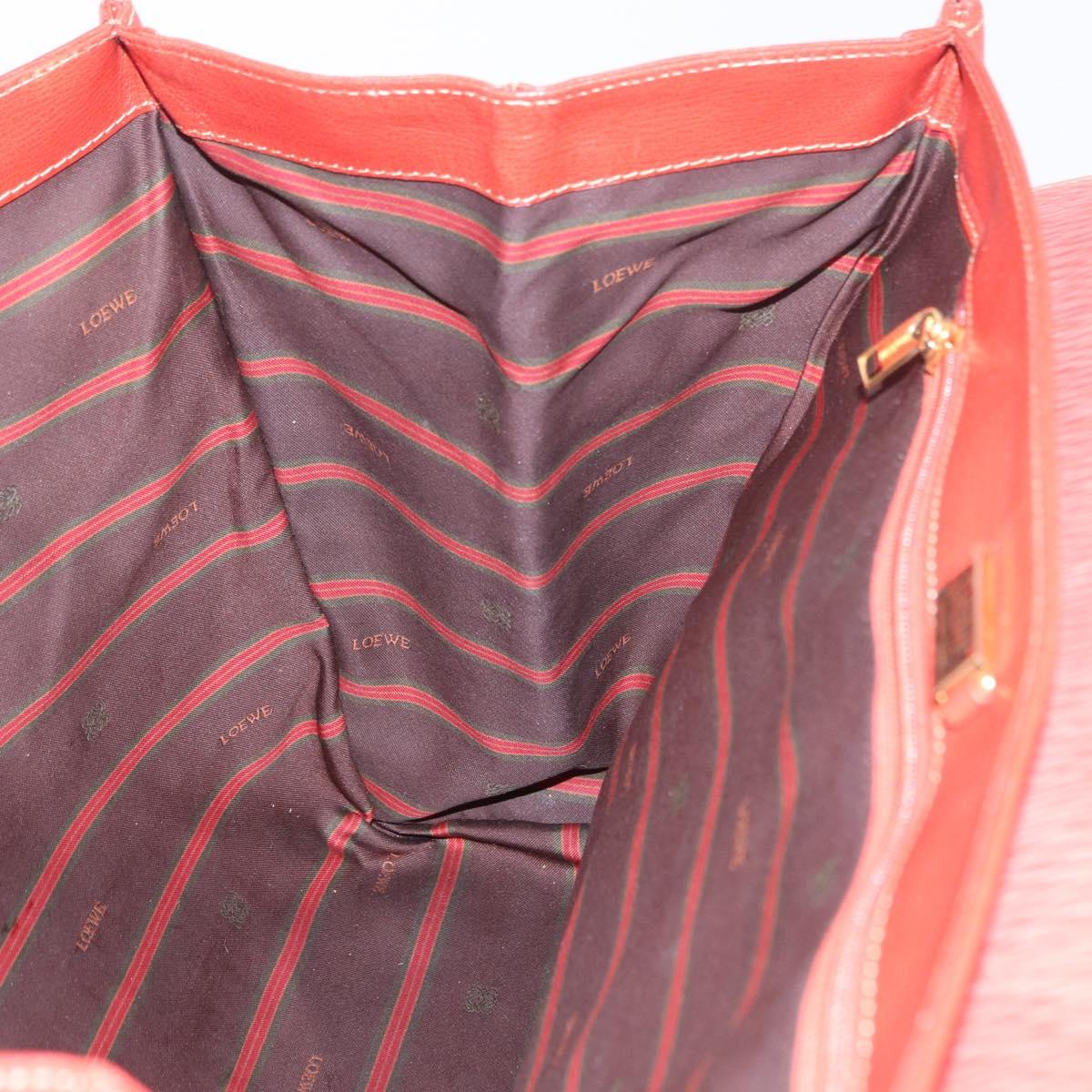 LOEWE Velazquez Tote Bag Leather 2way Red Gold Tone Auth 205801A