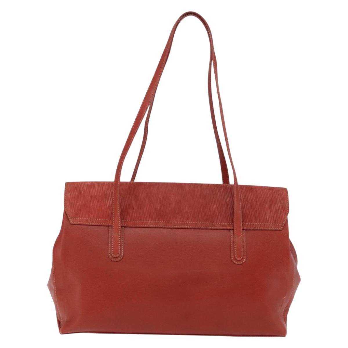 LOEWE Velazquez Tote Bag Leather 2way Red Gold Tone Auth 205801A