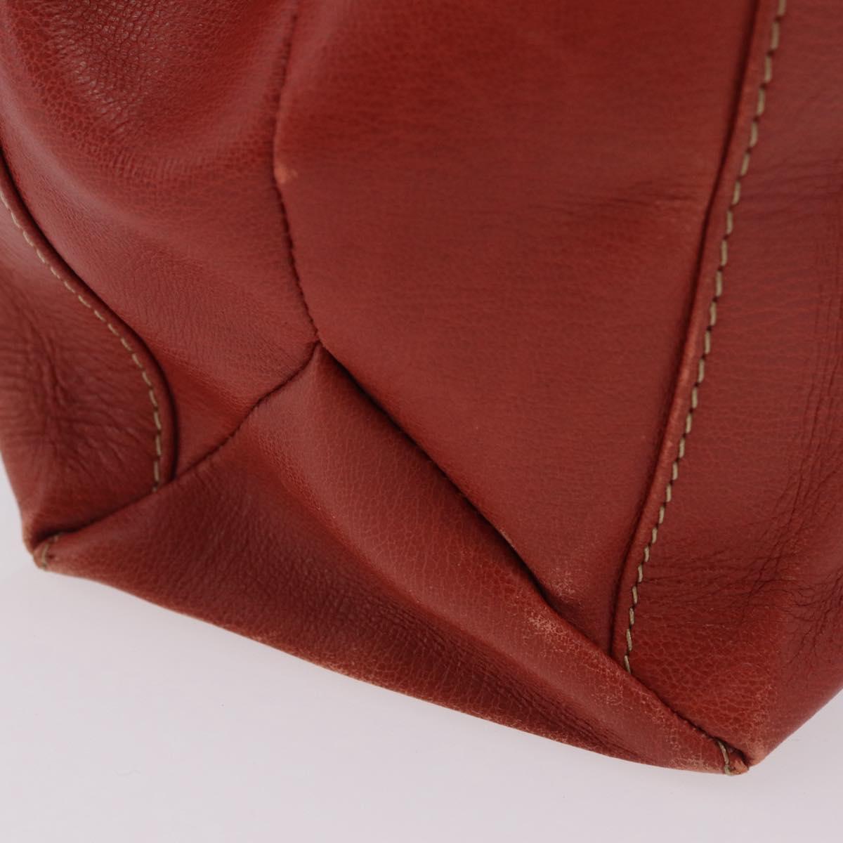 LOEWE Velazquez Tote Bag Leather 2way Red Gold Tone Auth 205801A