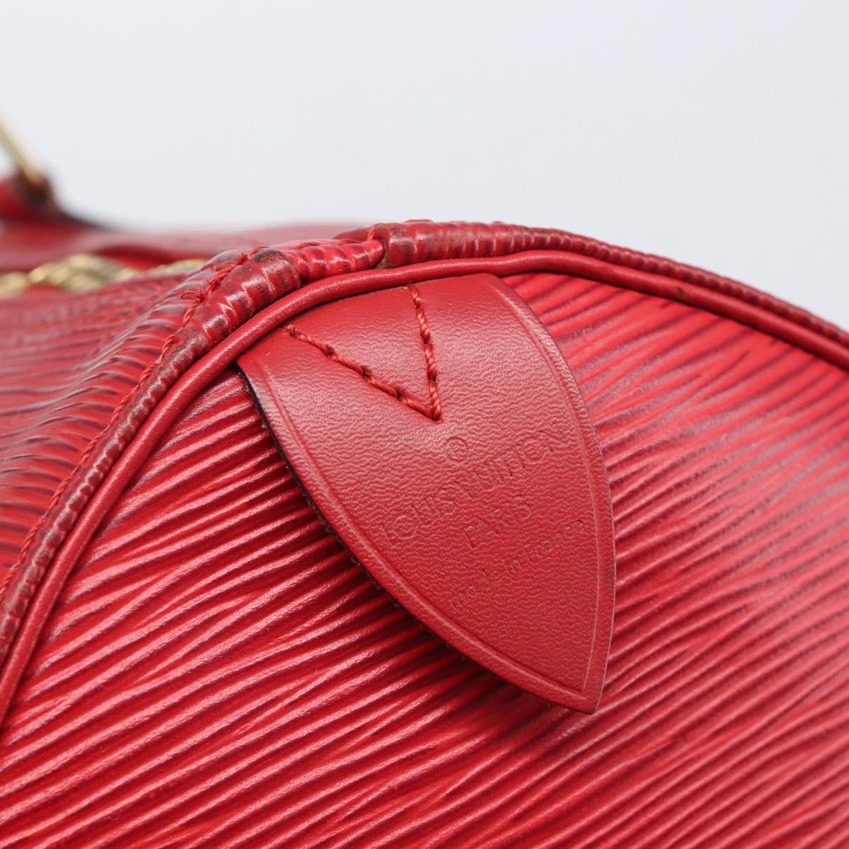 LOUIS VUITTON Epi Keepall 50 Boston Bag Red M42967 LV Auth 205802A