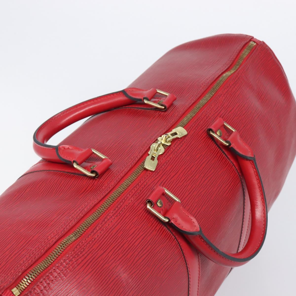 LOUIS VUITTON Epi Keepall 50 Boston Bag Red M42967 LV Auth 205802A