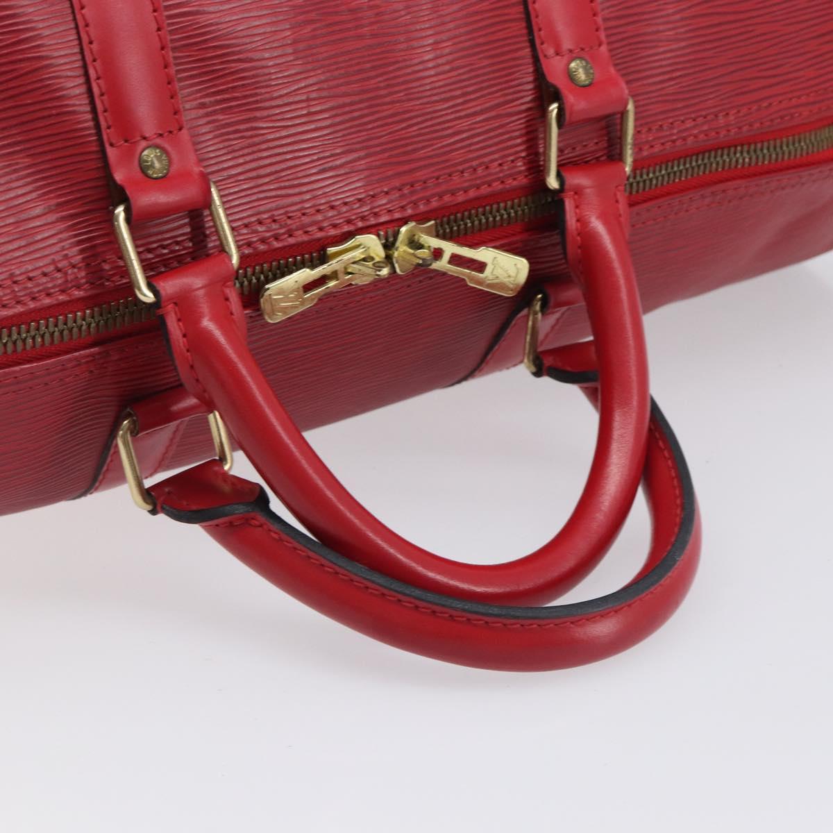 LOUIS VUITTON Epi Keepall 50 Boston Bag Red M42967 LV Auth 205802A