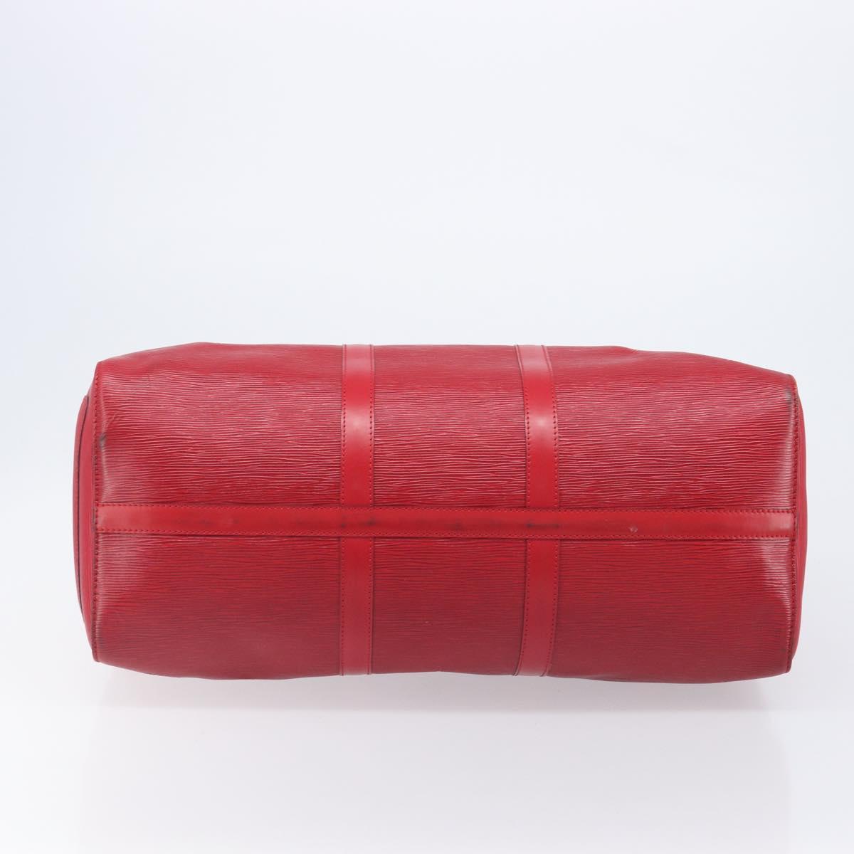 LOUIS VUITTON Epi Keepall 50 Boston Bag Red M42967 LV Auth 205802A