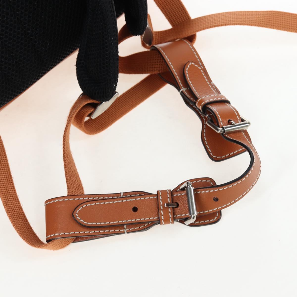 GUCCI Interlocking G Medium Backpack Nylon Brown Silver 696013 Auth 205808A