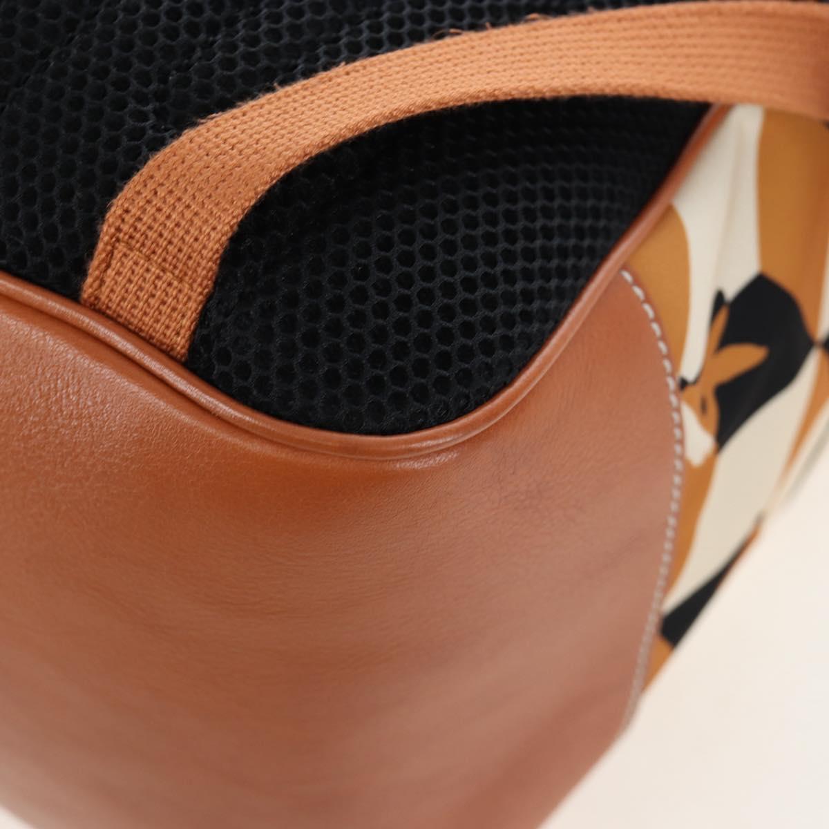 GUCCI Interlocking G Medium Backpack Nylon Brown Silver 696013 Auth 205808A