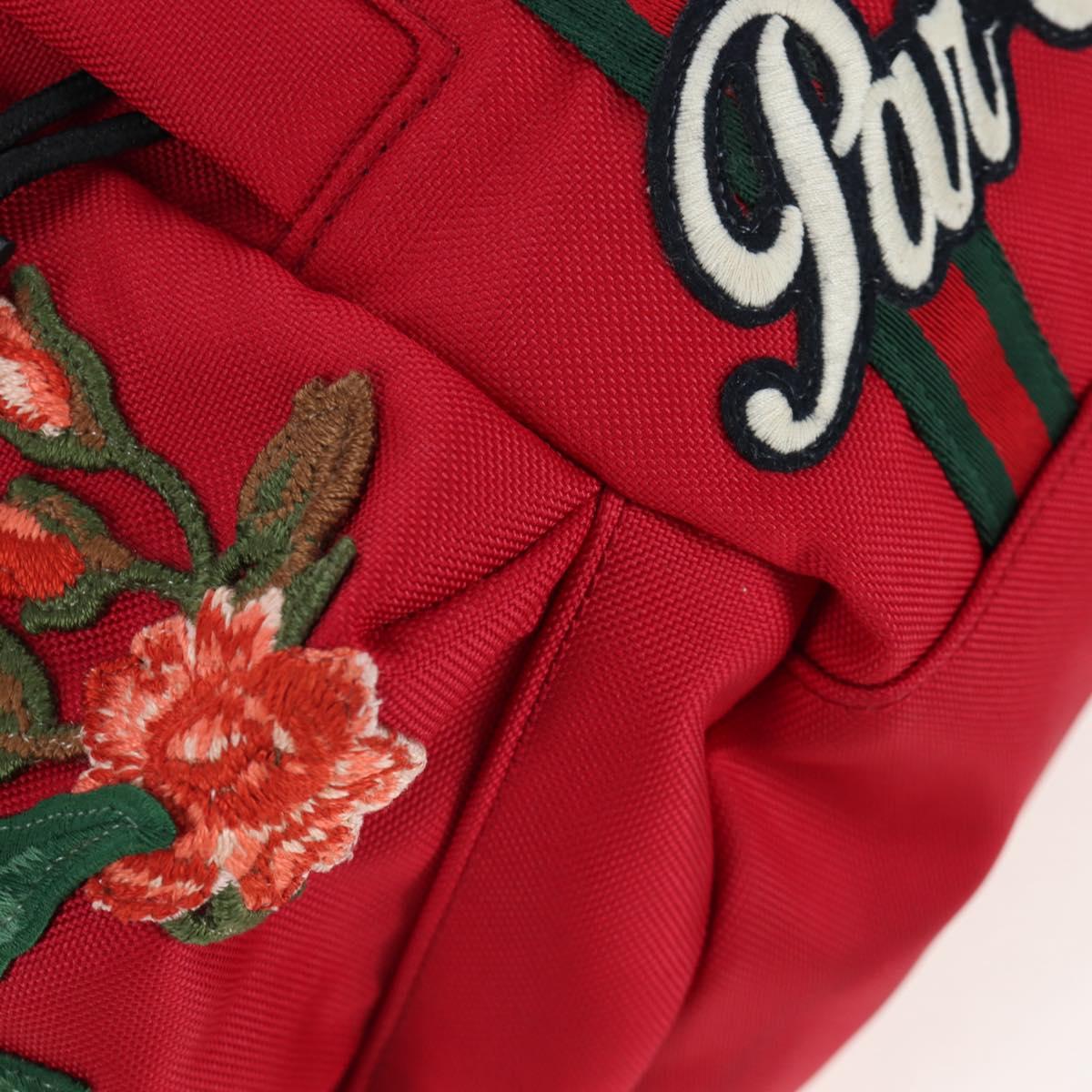 GUCCI Embroidery Tiger Web Sherry Line Backpack Canvas Red 429037 Auth 205809V