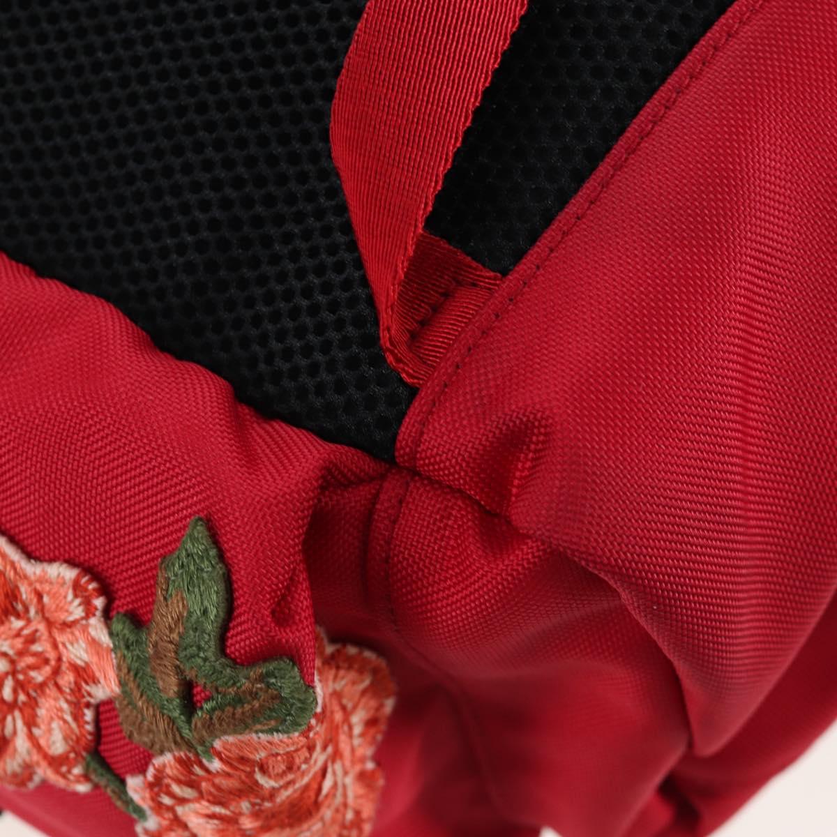 GUCCI Embroidery Tiger Web Sherry Line Backpack Canvas Red 429037 Auth 205809V