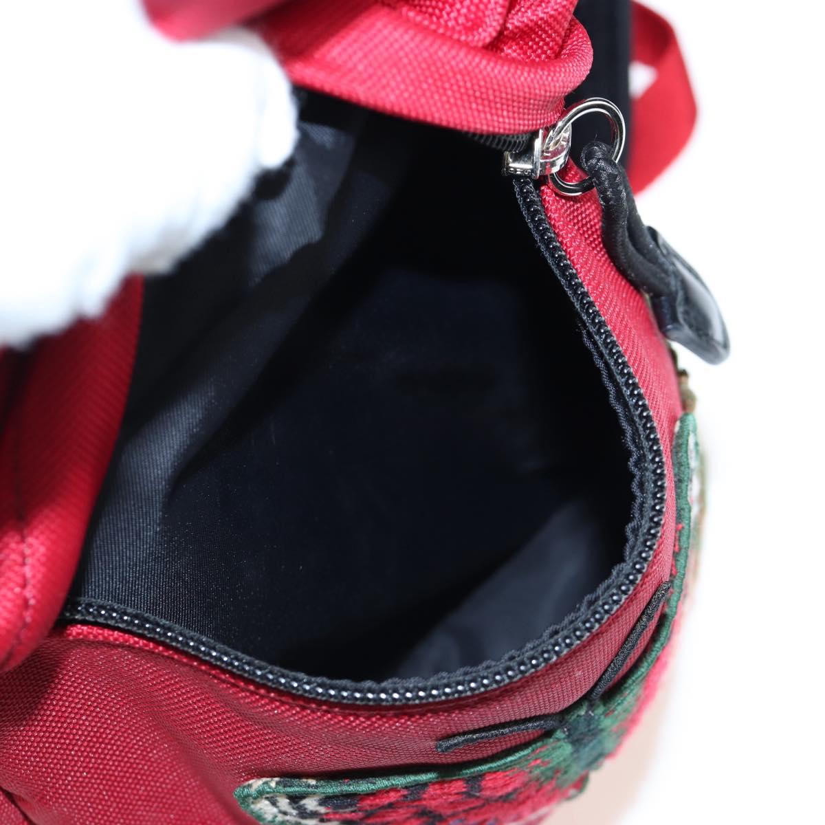 GUCCI Embroidery Tiger Web Sherry Line Backpack Canvas Red 429037 Auth 205809V