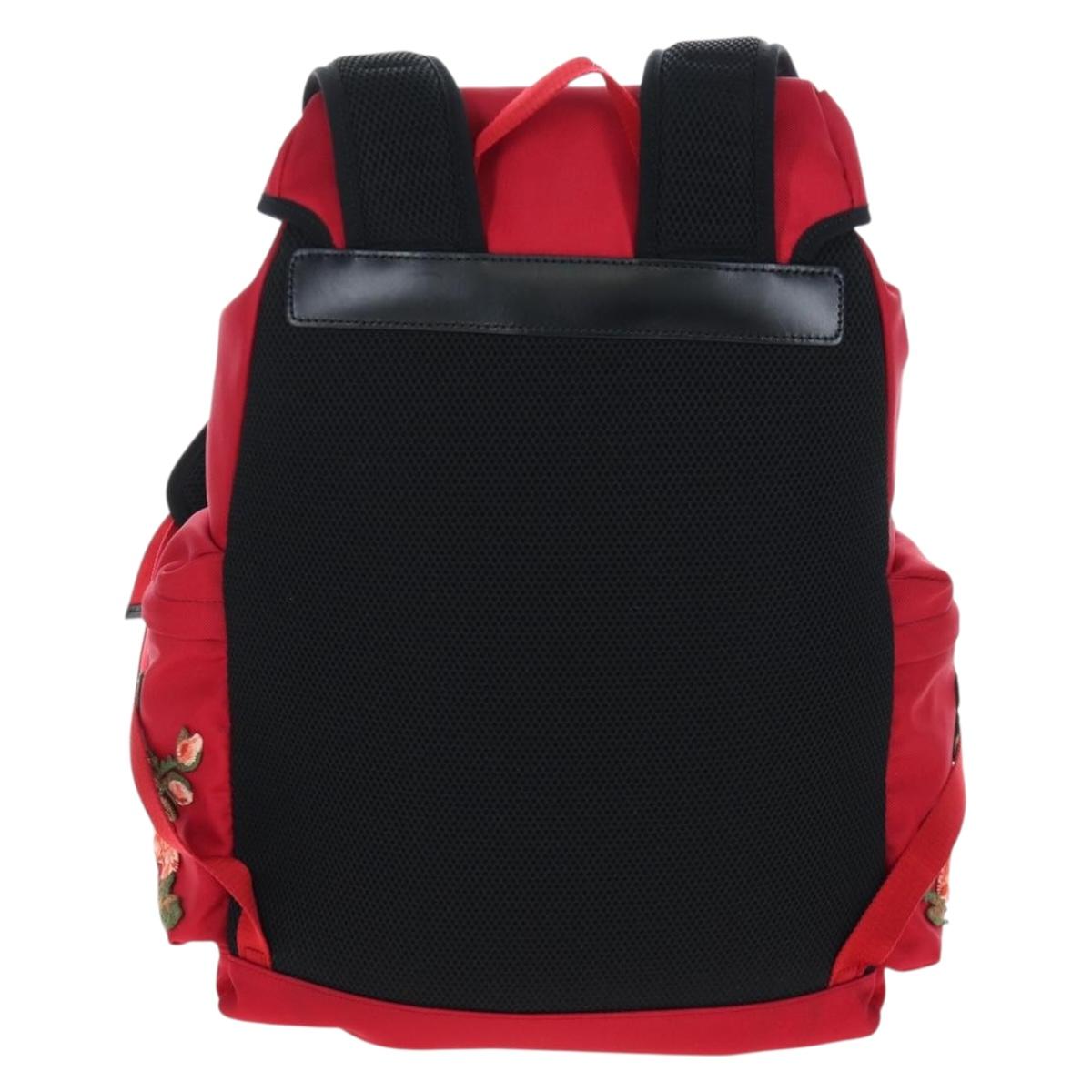 GUCCI Embroidery Tiger Web Sherry Line Backpack Canvas Red 429037 Auth 205809V