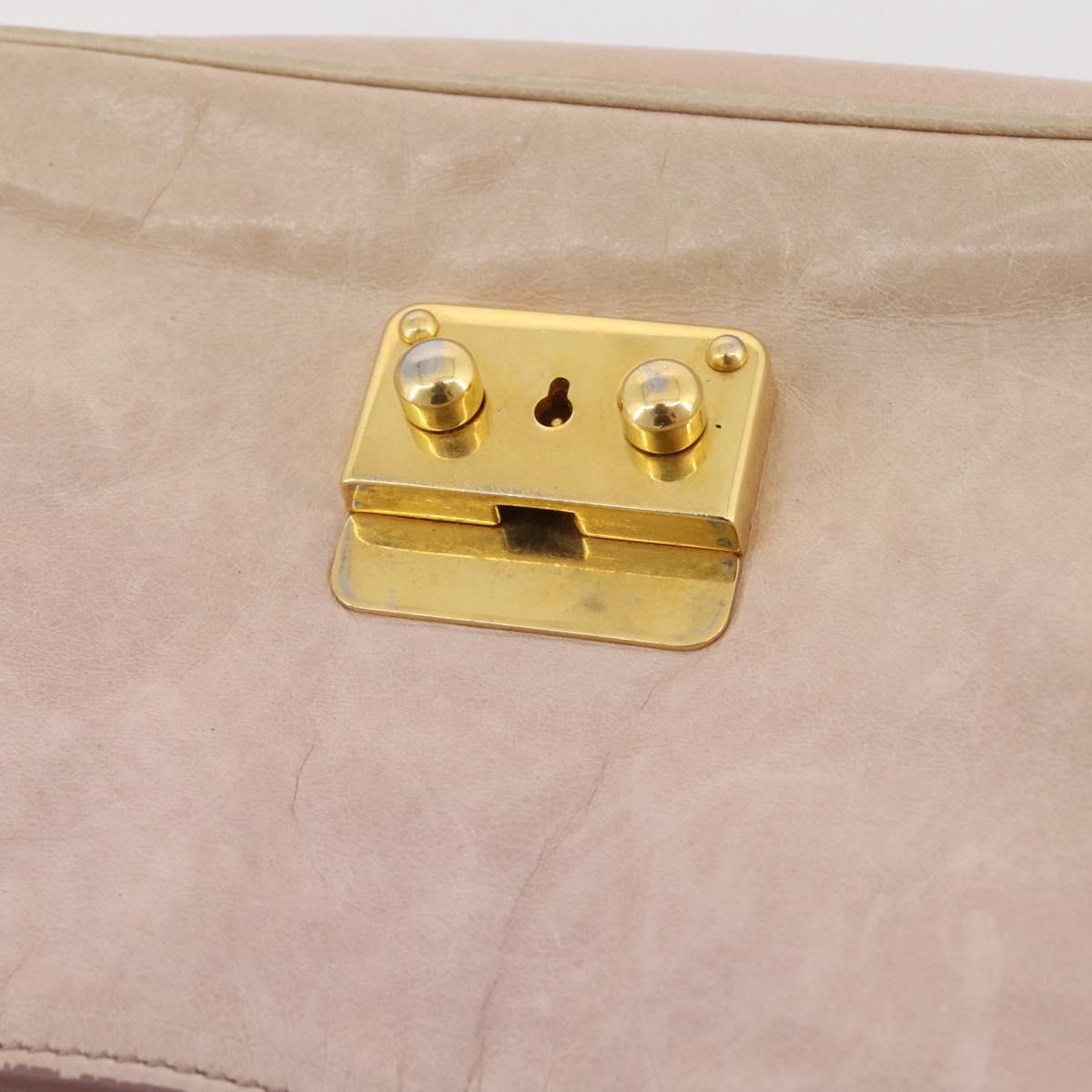 Miu Miu Matelasse Shoulder Bag Leather Pink Gold Tone Auth 205812A