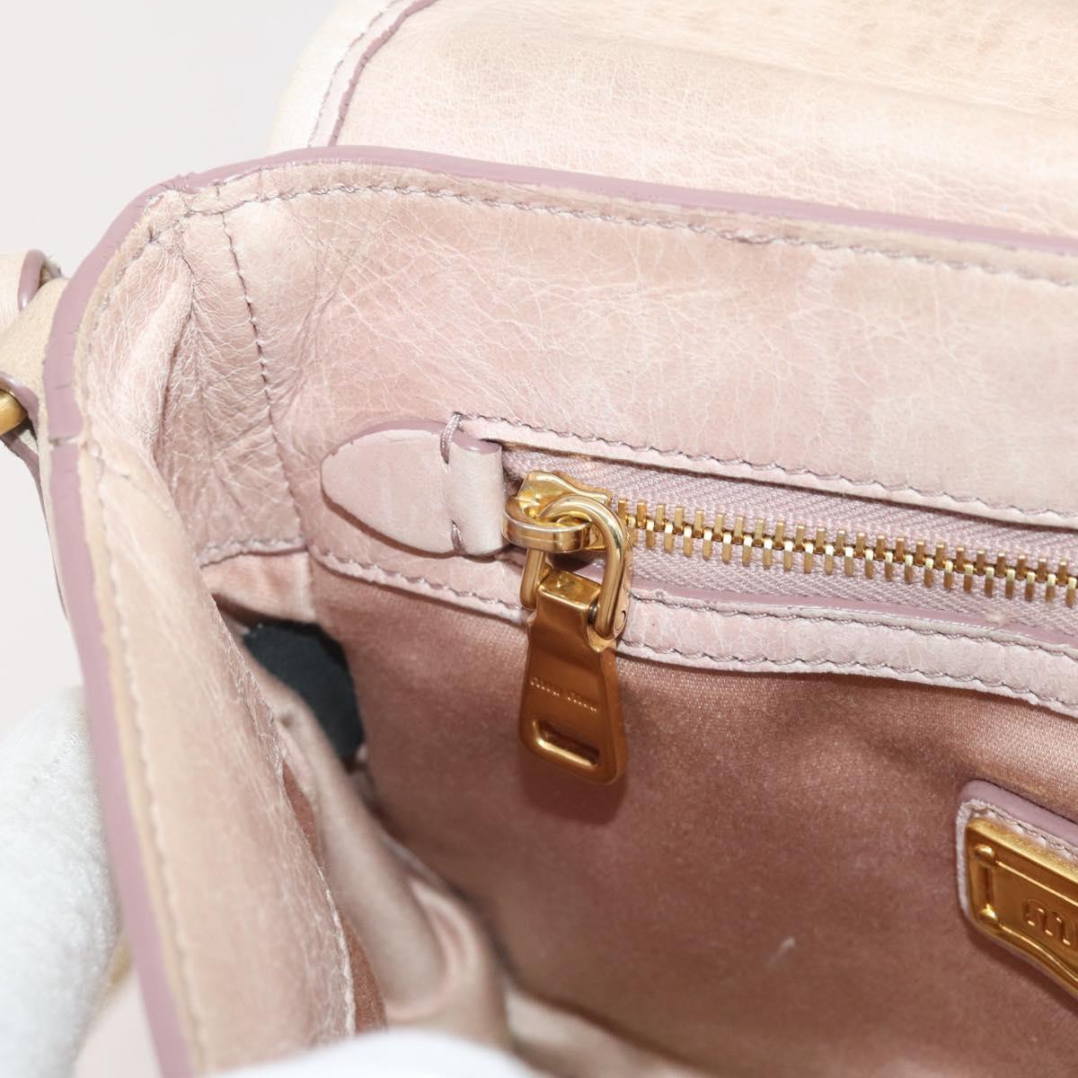 Miu Miu Matelasse Shoulder Bag Leather Pink Gold Tone Auth 205812A
