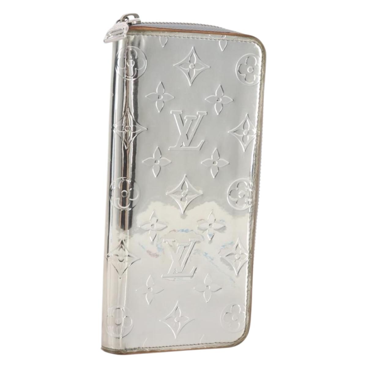 LOUIS VUITTON Monogram Mirror Zippy Wallet Vertical Silver M80808 Auth 205814A