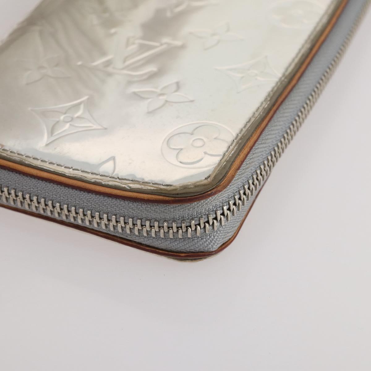 LOUIS VUITTON Monogram Mirror Zippy Wallet Vertical Silver M80808 Auth 205814A