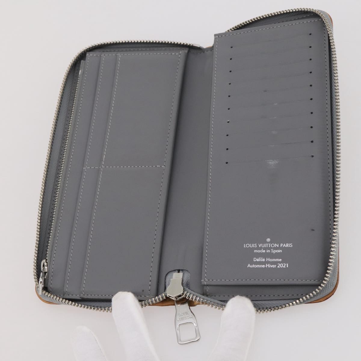 LOUIS VUITTON Monogram Mirror Zippy Wallet Vertical Silver M80808 Auth 205814A
