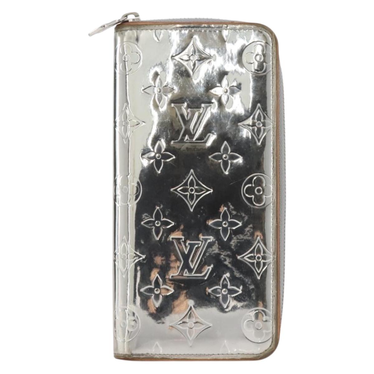 LOUIS VUITTON Monogram Mirror Zippy Wallet Vertical Silver M80808 Auth 205814A