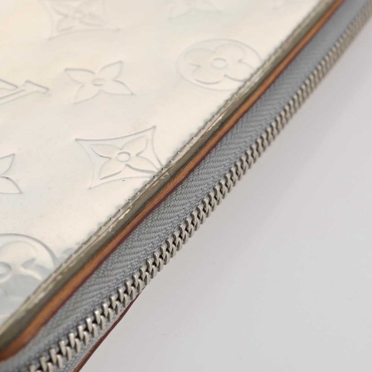 LOUIS VUITTON Monogram Mirror Zippy Wallet Vertical Silver M80808 Auth 205814A