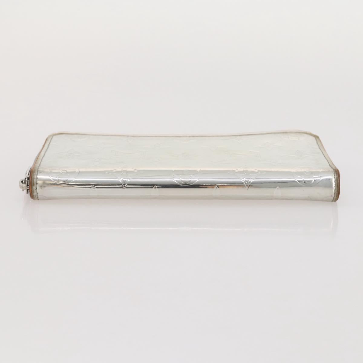 LOUIS VUITTON Monogram Mirror Zippy Wallet Vertical Silver M80808 Auth 205814A