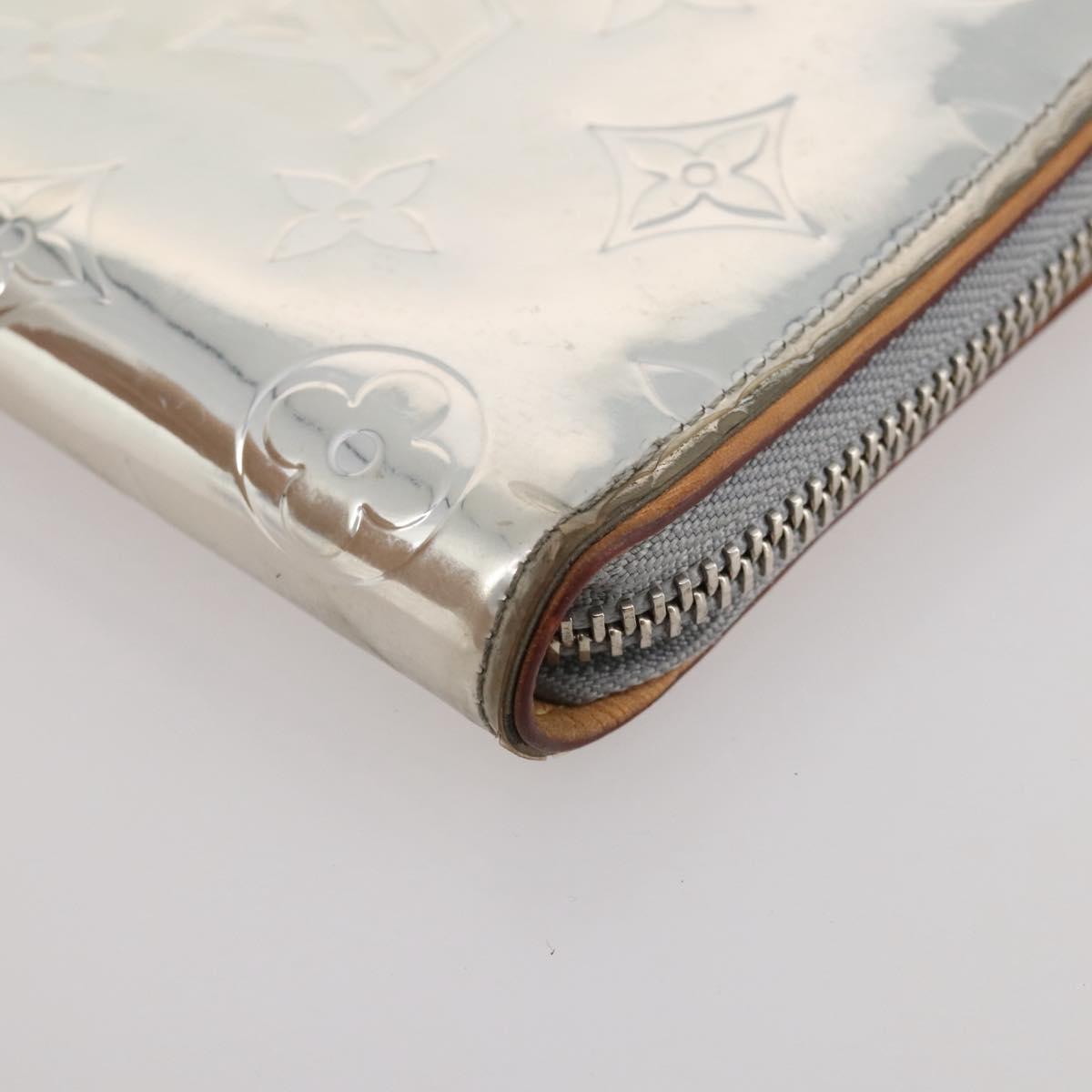 LOUIS VUITTON Monogram Mirror Zippy Wallet Vertical Silver M80808 Auth 205814A