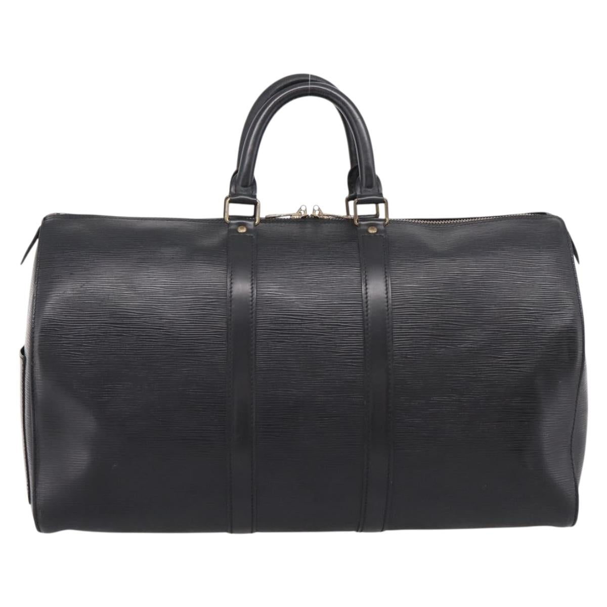 LOUIS VUITTON Epi Keepall 45 Boston Bag Noir M42972 LV Auth 205821A