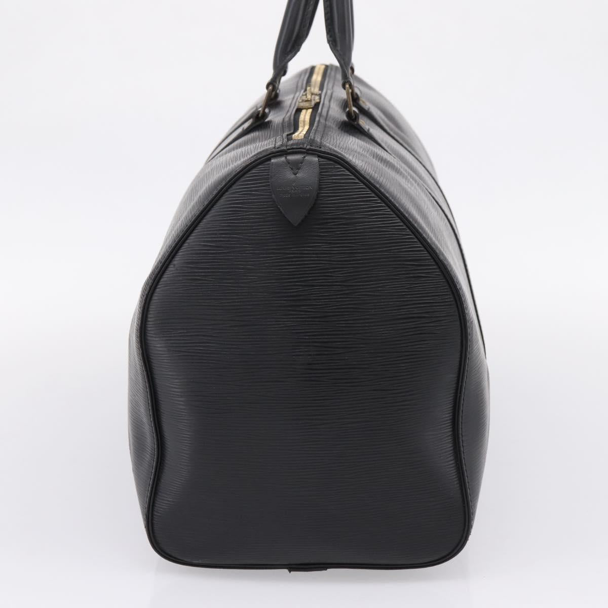 LOUIS VUITTON Epi Keepall 45 Boston Bag Noir M42972 LV Auth 205821A