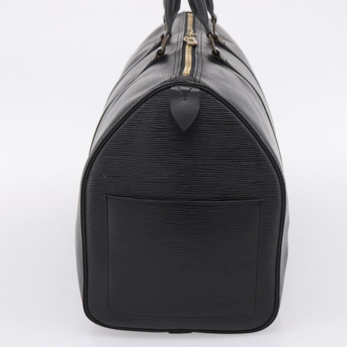 LOUIS VUITTON Epi Keepall 45 Boston Bag Noir M42972 LV Auth 205821A