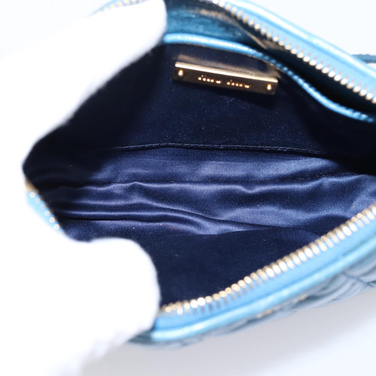 Miu Miu Shoulder Bag Leather Blue Gold Tone Auth 205826V