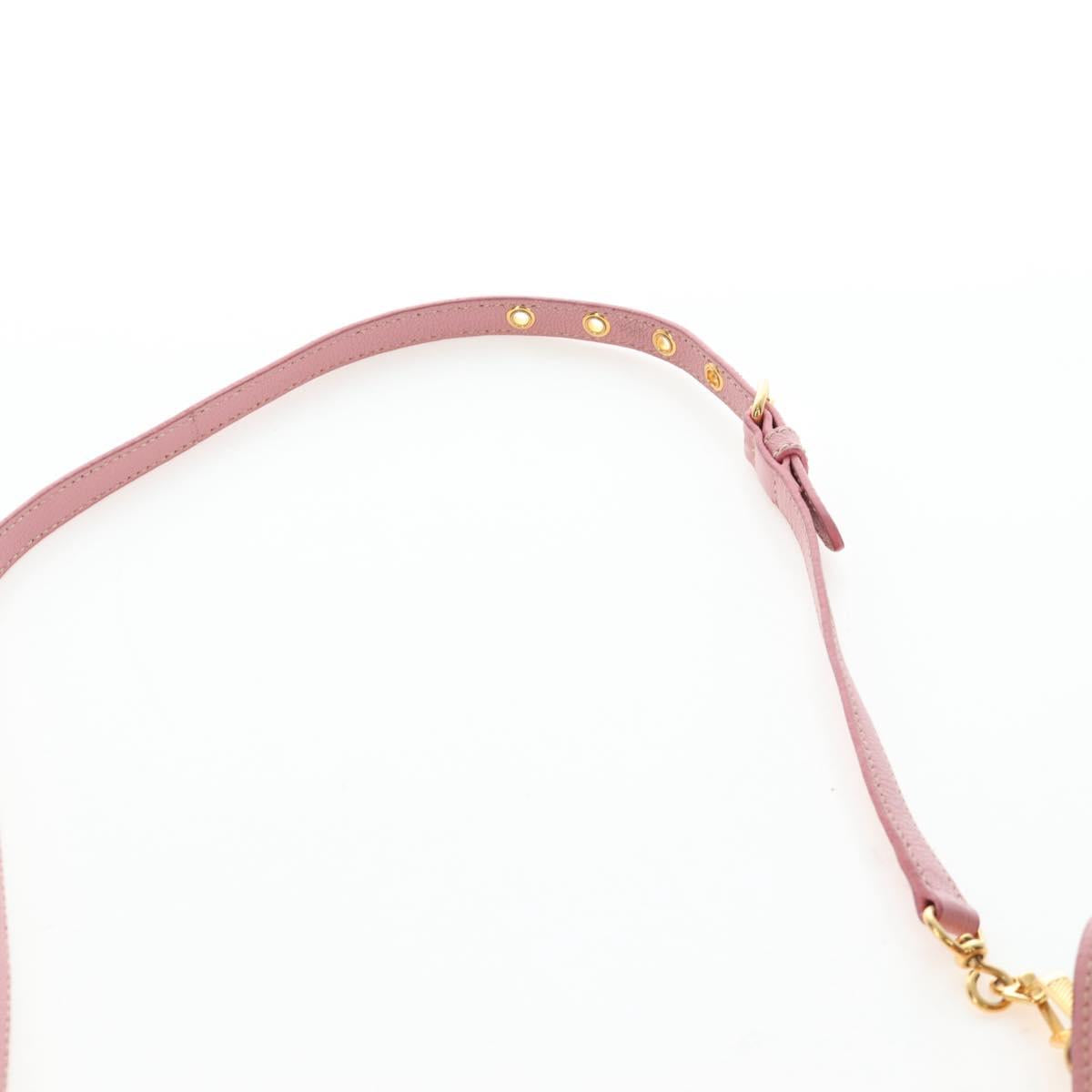 Miu Miu Hand Bag Leather 2way Pink Gold Tone Auth 205829A